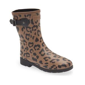 Hunter | Original Refined Short Leopard Rainboots
